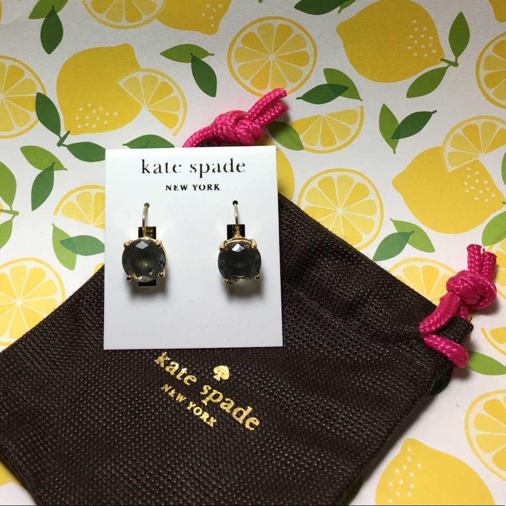 Kate Spade Smoke Grey leverback earrings